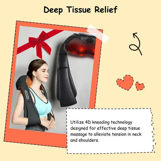 Neck & Shoulder Massager, 1 Box Electric Neck Massager with Heat Function, Deep Tissue Muscle Massager for Men & Women, Birthday Gift, Shoulder Massager